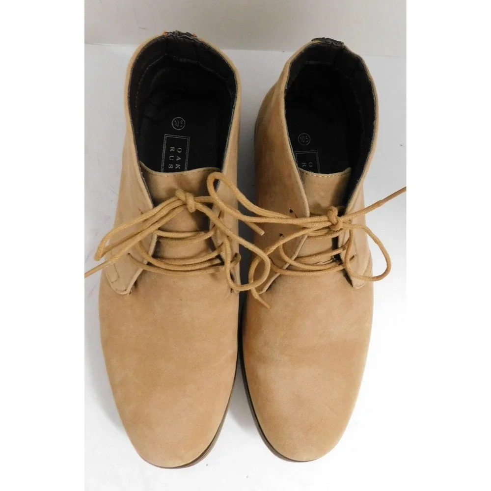 Oak & Rush Men's Ankle Lace Up Fashion Microsuede Chukka Boots Beige sz 10.5
